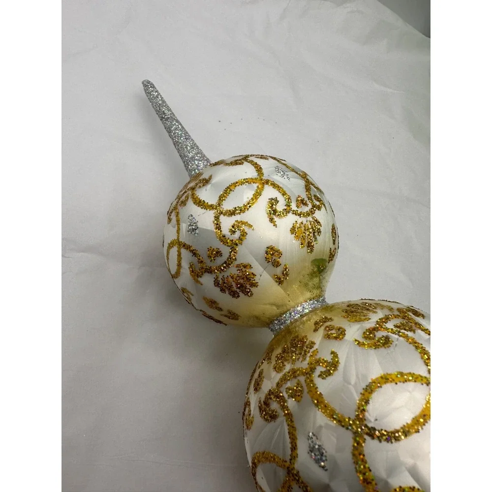 Christopher Radko White‎ Fascination Finial Tree Topper 1012614 16.5